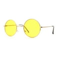thumbnail image 4 of Pop Color Lens Iconic Hippie Round Circle Lens Metal Sunglasses Gold Burgundy Mirror, 4 of 4