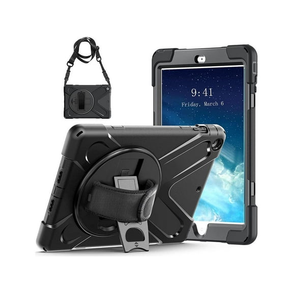 For iPad Air Case Protective Cover for Apple iPad Air 1st Generation Model A1474 A1475 A1476 With 360 Degree Stand Hand Grip and Shoulder Strap