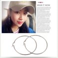 thumbnail image 3 of Pendiente de aro grande de declaración de Hip Hop para mujer, aretes redondos grandes de acero inoxidable chapado en oro de 18 quilates Sincero  Hogar, 3 of 5