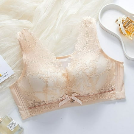 LLYWEY Padded Bralettes for Women Discounts Comfort Bras Women No Underwire Ladies Push-Up Bra Style-1370 Women Convertible Bra Feature Adult Female Bralette Sports Bras Beige 46B