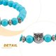 thumbnail image 3 of Juego de 4 pulseras de búho con energía curativa, pulseras de piedras de la suerte, pulseras de cuentas con dijes de búho, pulseras elásticas para la ansiedad, pulseras para parejas, regalos., 3 of 7