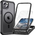 thumbnail image 1 of wonima11 for iPhone 13 case, with Screen Protector [Compatible with MagSafe][Military Grade Drop Protection][Heavy Duty Protection][Non-Slip][Shockproof] 2-Layer Durable Bumper Phone Case 6.1''-Black, 1 of 1