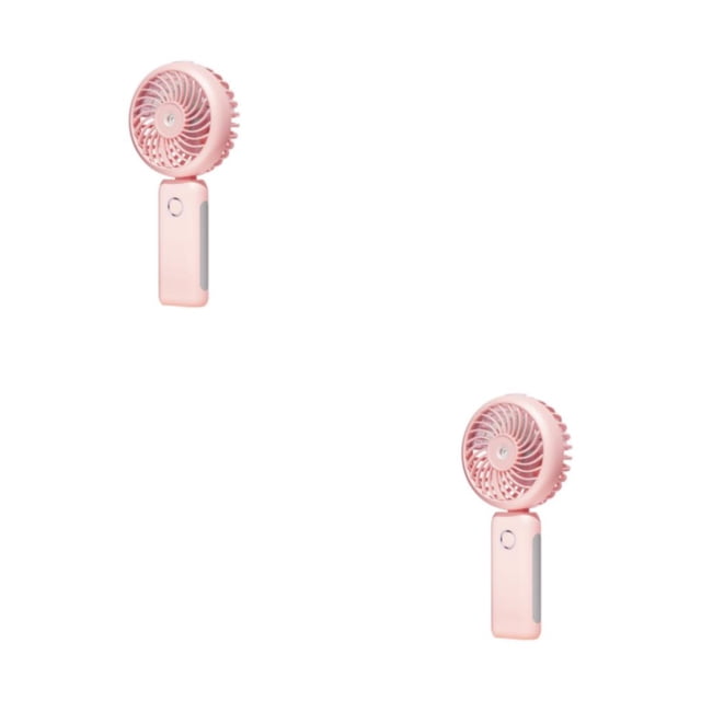 Billuyoard mini ventilador de mano eléctrico usb recargable ventiladores de aire acondicionado refrigeración personal silencioso deportes rosa / Rosa/Nebulización/Abanico 2piezas
