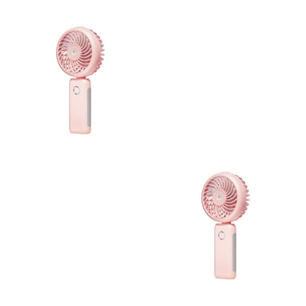 Billuyoard mini ventilador de mano eléctrico usb recargable ventiladores de aire acondicionado refrigeración personal silencioso deportes rosa / Rosa/Nebulización/Abanico 2piezas