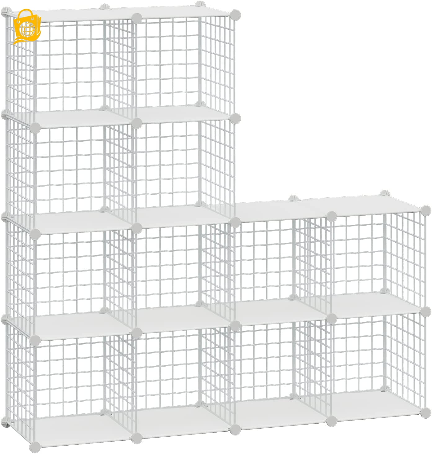 Wire Cube Organizer 12Cube Metal Grids Shelf Closet Plastic