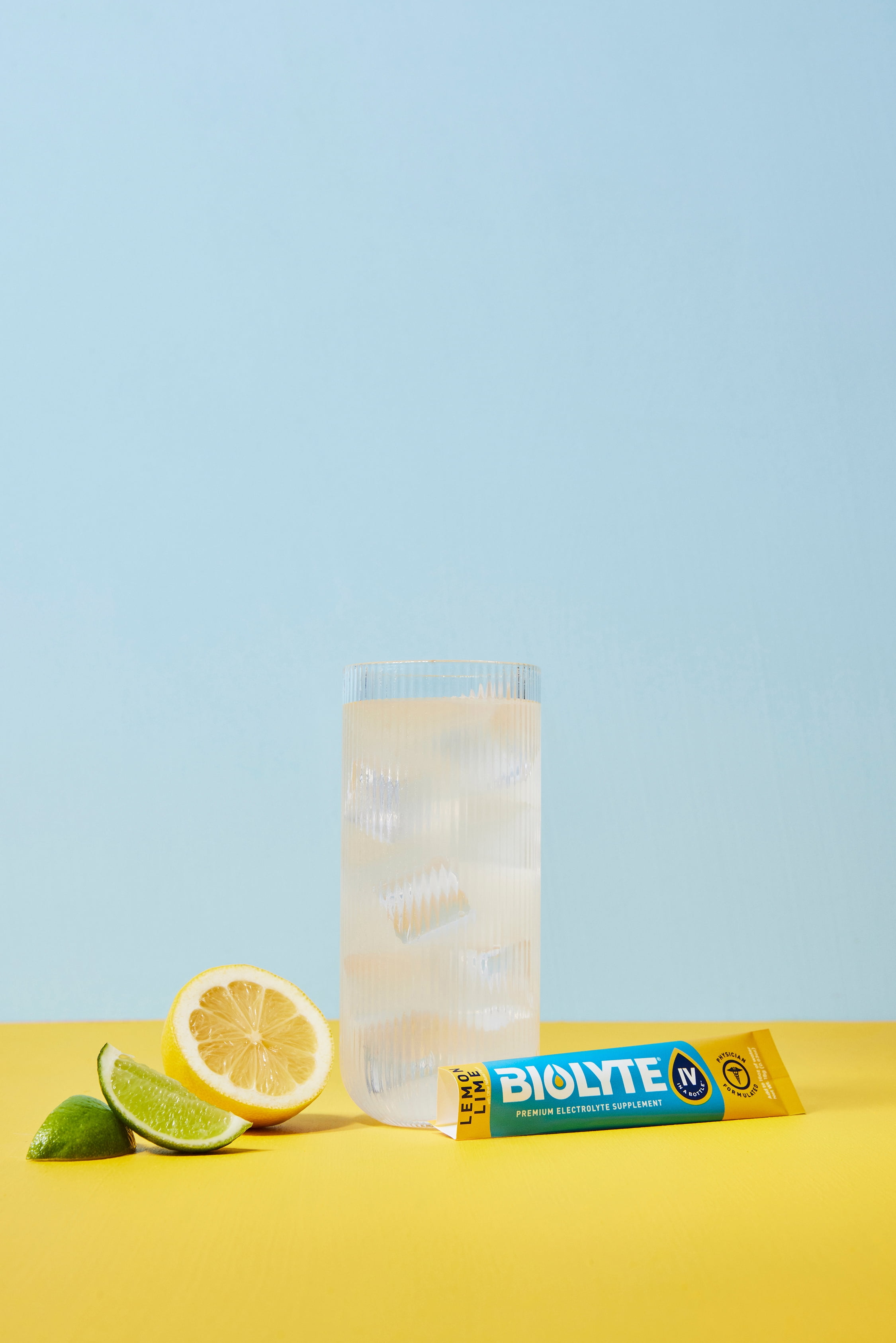 BIOLYTE Electrolyte Powder Packet Drink Mix for Rapid Hydration, Lemon Lime, 16 pack