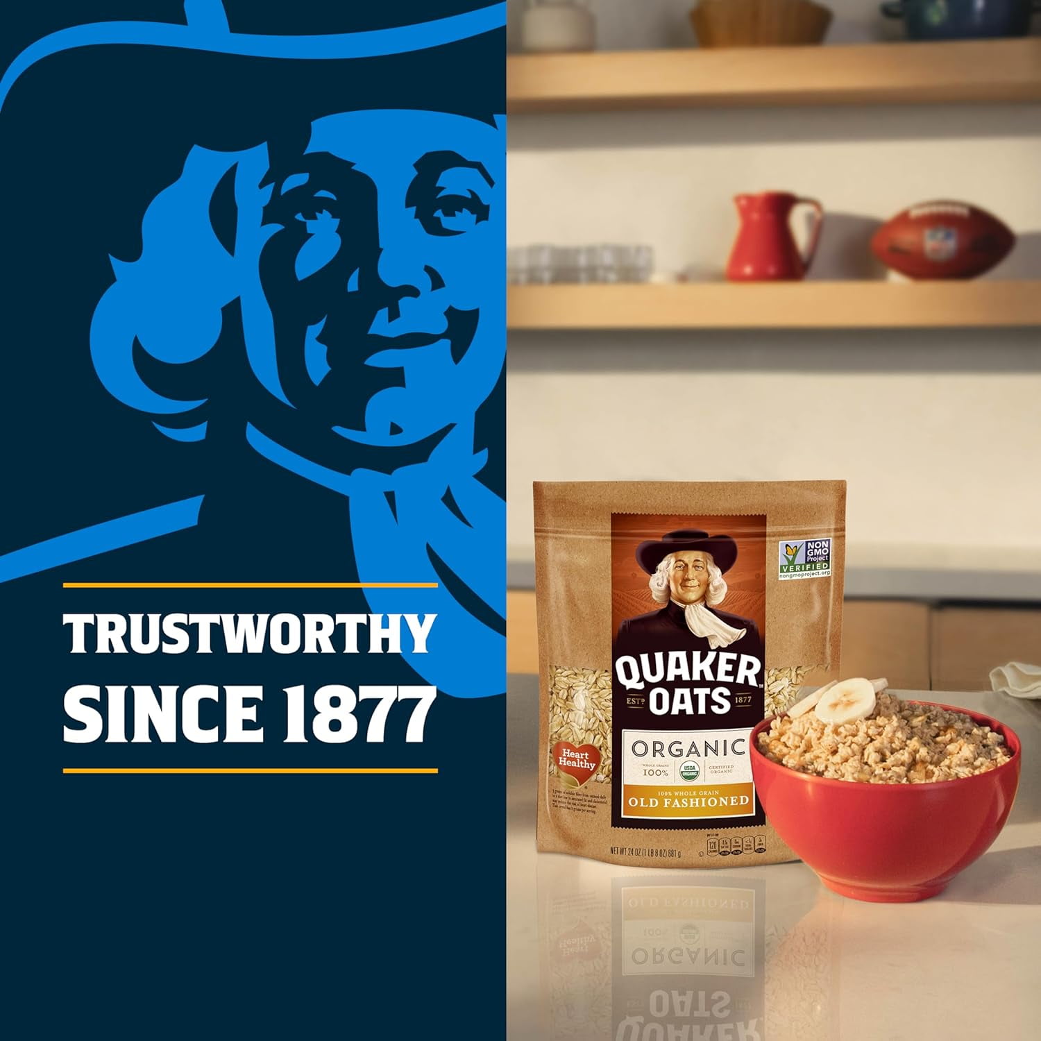 Quaker Old Fashioned Oatmeal, Gluten Free, 4 - 1.5lb Bags