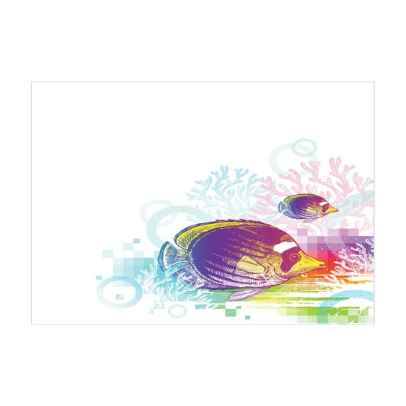 Ambesonne Tropical Animals Jigsaw Puzzle, Fish Sea Theme, Heirloom-Quality Fun Activity for Family Durable Cardboard, 1000 pcs, Multicolor