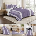 thumbnail image 6 of Quilts Twin Size, Vintage Purple Striped Soft Comforter Bedding Set for Bed, Farmhouse Modern Stripes Boho Lightweight Quilted Bedspread with Pillow Cover(2 Pieces) for All Season, 68x86 Inch, 6 of 9
