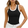 thumbnail image 1 of cfhntfmh Women's Scoop Neck Ribbed Tank Top Basic Sleeveless Racerback Tops Summer Trendy Slim Fit Shirts, 1 of 7