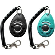 Heldig Pet Training Clicker with Wrist Strap - Dog Training Clickers (New Black + Blue)