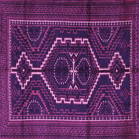 Ahgly Company Indoor Square Persian Purple Traditional Area Rugs, 4' Square