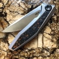 thumbnail image 3 of 2PACK Black Marbled Handle Carbon Fiber CF With Copper Powder Resin Scales For Knife, 3 of 9