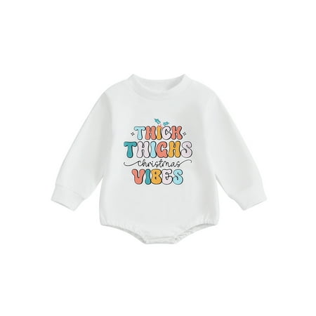 

Bangyeer Baby Christmas Jumpsuit Long Sleeve Crewneck Letter Print Romper