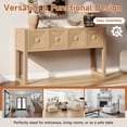 thumbnail image 4 of Aukfa 55" Geometric Carved Console Table with 3 Drawers, Fluted Leg Entryway Table, Modern Sofa Accent Table for Living Room/Hallway,Brown, 4 of 8