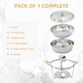 thumbnail image 4 of Jacgood 8 Pack Chafing Dish Buffet Set, 5QT Round Buffet Servers and Warmers Set, Silver Stainless Steel Food Warmer with Lid for Party, 4 of 8