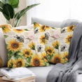 thumbnail image 2 of Sunflower Farmhouse Throw Pillow Covers 16x16 Inch Set of 2, Spring Summer Vintage Floral Bee Waterproof Outdoor Pillow Covers, Decorative Cushion Pillowcases for Couch, Sofa, Bed, Garden, Patio, 2 of 9