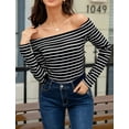 thumbnail image 3 of Off The Shoulder Tops for Women Black XL, 3 of 9