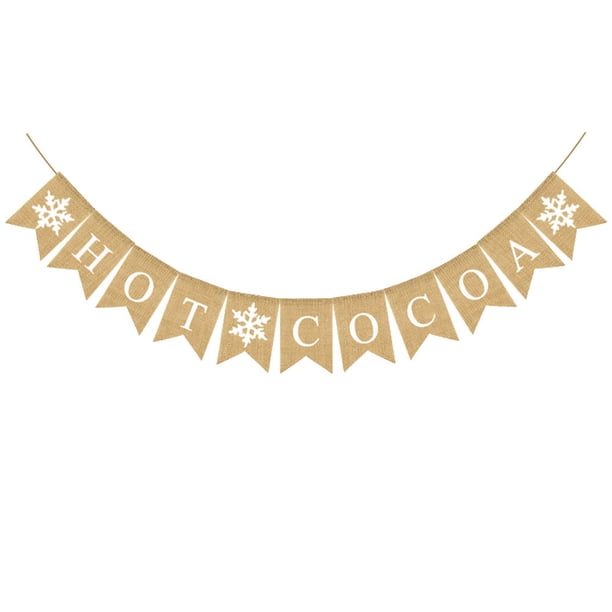 Conjunto de pancartas retro navideñas Impresión de letras Arpillera Guirnalda Empavesado Cola de golondrina Copo de nieve Bandera Decoración de fiesta de lino Accesorios de diseño de fondo