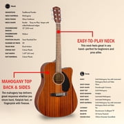 Fender CD-60SCE Solid Top Dreadnought Acoustic-Electric Guitar - All Mahogany w/ Gig Bag