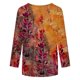 thumbnail image 4 of Gibobby Blusa Termica Mujer Tres cuarto Round Top Impreso T Camisa Casual Ladies Manga de cuello suelto Posicionamiento de la rubia de la mujer（Amarillo， L), 4 of 5