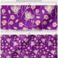 thumbnail image 2 of Soimoi Purple Cotton Cambric Fabric Leaves & Magnolia Floral Print Fabric by the Yard 56 Inch Wide, 2 of 7