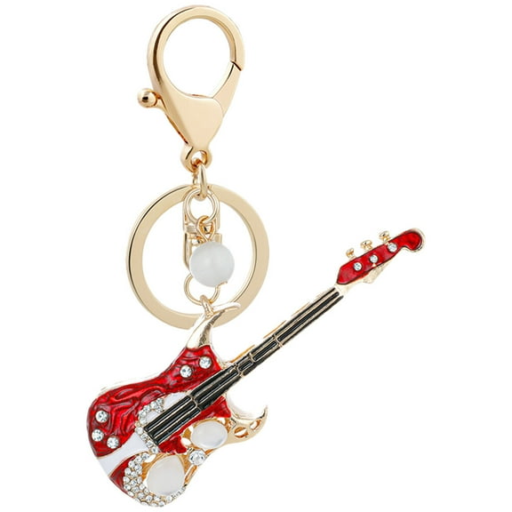 WHAMVOX Red Metal Guitar Keychain for Keys and Bags Creative Design Compact Size Great for Kids Parties