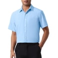 thumbnail image 1 of CAMISAS DE LINO PARA HOMBRE CORTAS DE MANGA, CON BOTONES, CASUAL, VERANO, HAWAIANAS, TALLA XL, AZUL, 1 of 5