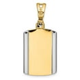 thumbnail image 3 of Finest Gold 14K Two-Tone Brushed Cross Dog Tag Pendant, 3 of 3