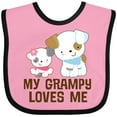 thumbnail image 3 of Inktastic My Grampy Loves Me Girls Girls Baby Bib, 3 of 4