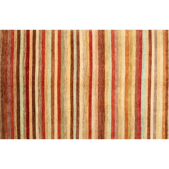 Ahgly Company Indoor Rectangle Contemporary Red Abstract Area Rugs, 7' x 10'