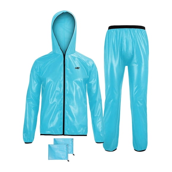 Trajes de lluvia Sunnimix a prueba de viento Transpirable Impermeable Azul XXXL
