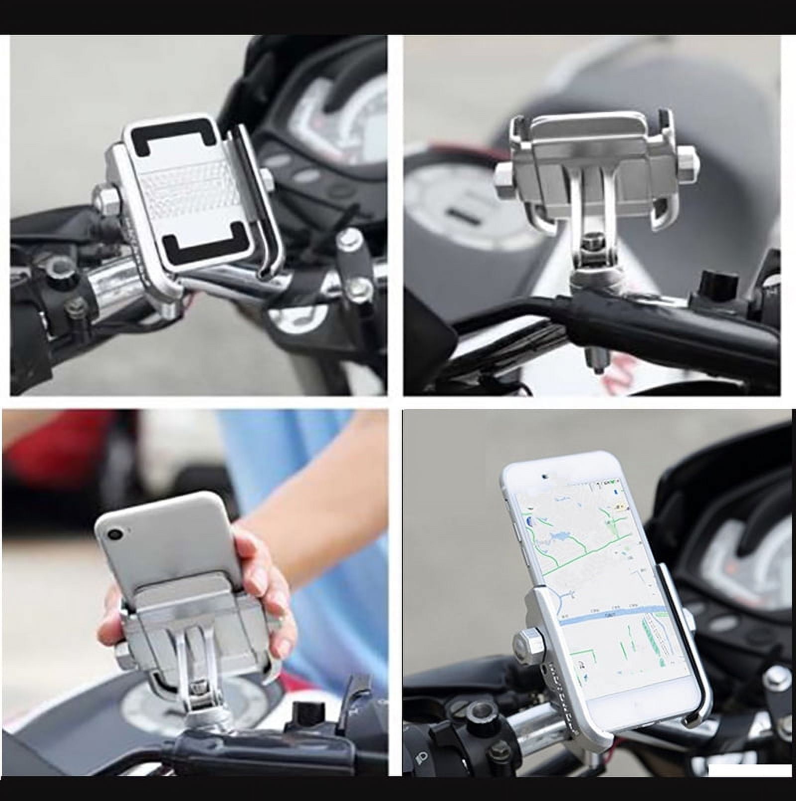 Motorcycle Phone Holder Mount Accessories for Harley-Davidson Street Glide Silver Handle Mounting