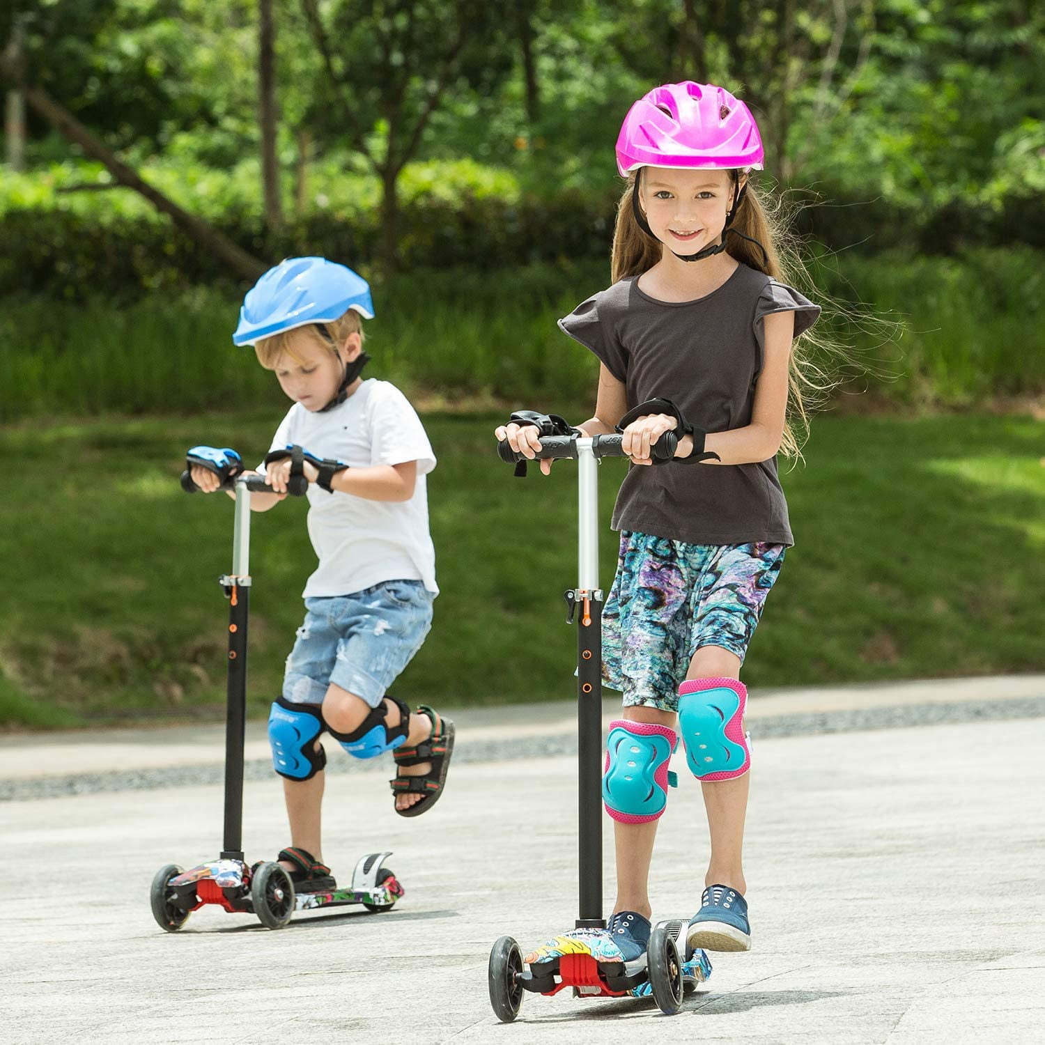 4 Adjustable Height Gotchicon Kick Scooter for Kids 3 Wheel Scooter With Flash Wheels for Toddlers Girls & Boys 