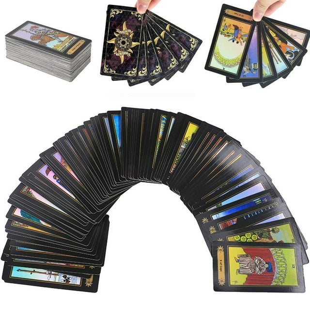 78 Tarot Deck Tarot Cards with Guidebook Tarot Cards Future Telling Game for Beginners and Professional Player Holographic Tarot Cards Artwork for Divination