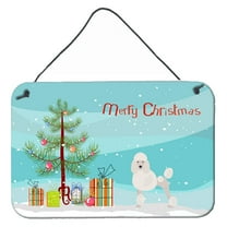 Miniature Poodle Christmas Tree Wall or Door Hanging Prints