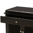 thumbnail image 6 of Baxton Studio Leo Modern and Contemporary Dark Brown Wood 2-Drawer Shoe Storage Bench, 6 of 20