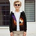 thumbnail image 5 of Chririnla Orange&Purple Flame Soccer Youth Athletic Hoodie Zip Up Long Sleeve with Pockets Lightweight Sports Top for Gym Run Size 10-12, 5 of 6