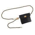 thumbnail image 4 of Woman Golden Ball Belt Waist Bag PU Leather Chain Strap Adjustable Length Waist Belt Bag Female Purse Rhomboidal Textured Free Size, 4 of 8