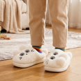 thumbnail image 5 of CUZIBR Kids Girls Slippers Boys Cute Cat Fuzzy House Slippers Close Toe Warm Winter Warm Indoor Footwear,White,6-7 Years, 5 of 5