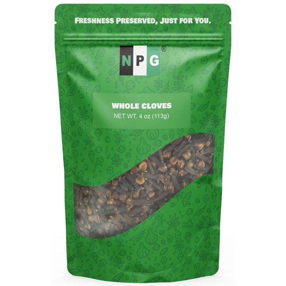 NPG Premium Whole Cloves Buds 4 Ounces, Strong Aroma and Flavor Cloves for Tea, Potpourri, Baking, Pomander balls, Meats, and Pumpkin Spices, Gluten Free Non GMO