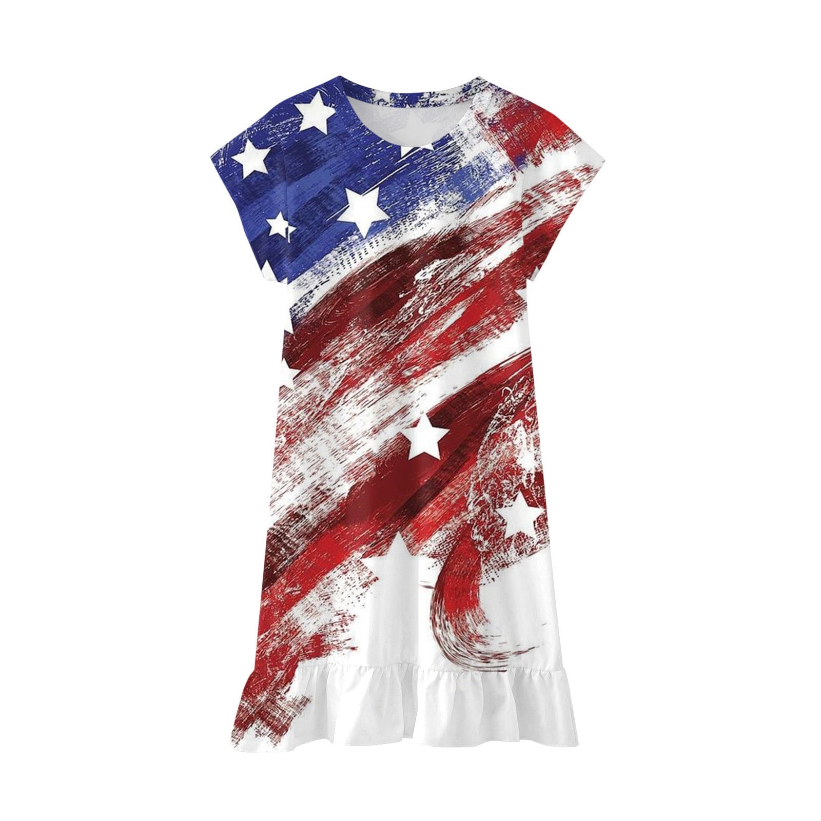 Yyeselk Independence Day Outfit for Big Girls American Flag Dress 4th ...