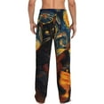 thumbnail image 6 of Cauagu Starry Night Cat Guitarist Mens Pajama Pants Sleep & Lounge Pants,PJ Bottoms with Pockets-Medium, 6 of 7