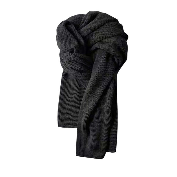Bufanda de invierno de Color puro bufanda cálida Unisex Casual otoño cómodo chal para deportes al aire libre senderismo trabajo fiesta Negro Yinane bufanda de invierno