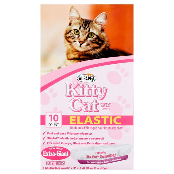 Alfapet Kitty Cat Elastic Litter Box Liners 10 Count Walmart Com