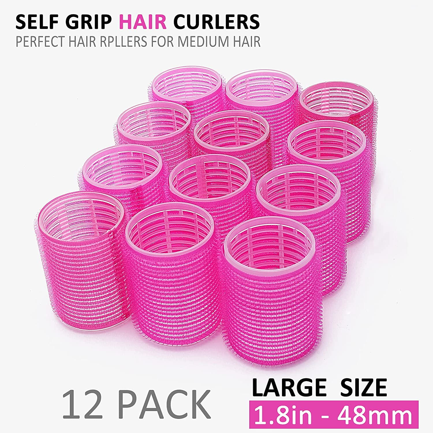 Jumbo Size Hair Roller Sets Self Grip Salon Hair Dressing Rollers