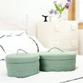 thumbnail image 6 of Sea Team Round Cotton Rope Storage Basket with Lid, Lidded Woven Storage Bin, Nursery Storage Container, Diaper Caddy, Baby Shower Basket, Box, Organizer, 11.8 x 11.8 x 6.7 Inches, Green, 6 of 6
