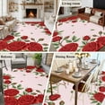 thumbnail image 6 of Pink Valentine's Day Washable Area Rug 5 x 8 ft Romantic Red Roses, Soft Non Slip Rugs Stain Repellent Indoor Felt Carpet for Living Dining Room Bedroom Home Office, 6 of 9