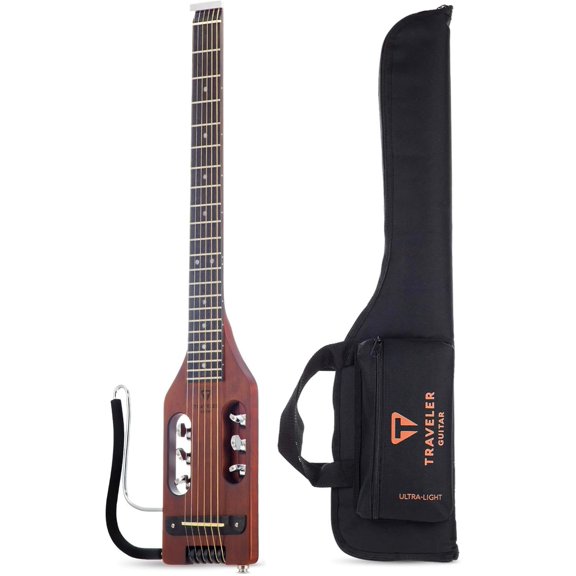 Guitarra acústica Traveler ultraligera marrón envejecido para zurdos