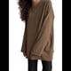 thumbnail image 1 of Camisetas de Larga con Cuello Redondo Extragrande para Mujer, Blusas Básicas de Otoño, Ropa Informal de Entrenamiento Y2K. Color Café L, 1 of 8